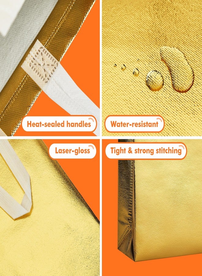 METAPRINT Reusable Gift Bags with Handles, 15 PCS Iridescent Party Favor Bags of Medium Size, 8x4x10 Inch Holographic Gift Bag Bulk for Birthday, Wedding, Goodie - Image 3