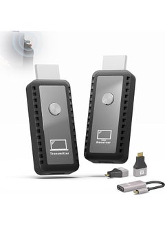 مجموعة موسع HDMI لاسلكية، جهاز إرسال واستقبال HDMI لاسلكي، تمديد HDMI لاسلكي، توصيل وتشغيل، مجموعة HDMI لاسلكية عالية الدقة محمولة لبث الفيديو والصوت من الكمبيوتر المحمول للمراقبة