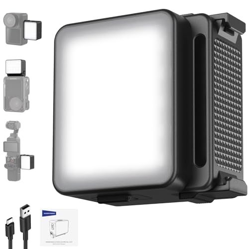 NEEWER Basics M20 Magnetic LED Camera Light Compatible with DJI OSMO Nano Action 3 4 5 Pro Cage NEEWER AC009 PRO Pocket 3 Accessories Expansion Adapter Plastic Mini Fill Light Attachment 5600K CRI95 - Image 1