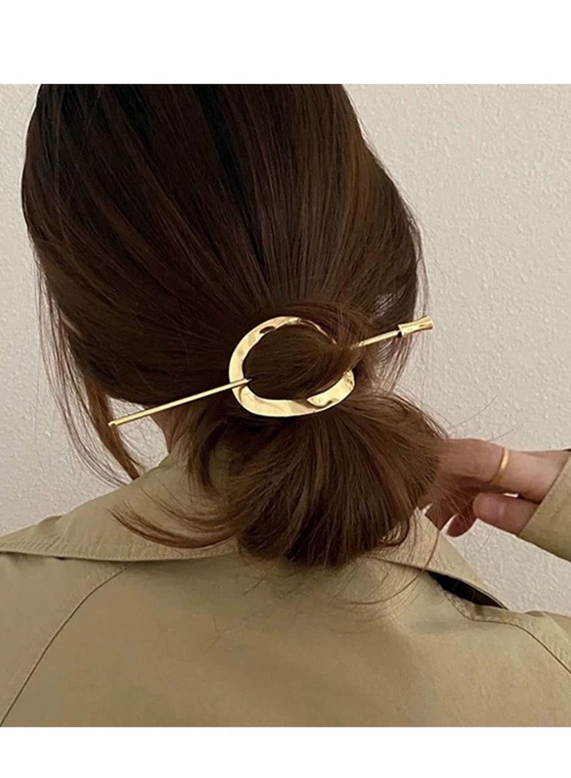 Y&D 2 Pieces Bun Cuffs Gold Hair Stick Vintage Bun, Elegant Hairpin Top Clip Women Accessories, Round Metal Cage for Girls Ladies (Gold + Silver) - Image 2