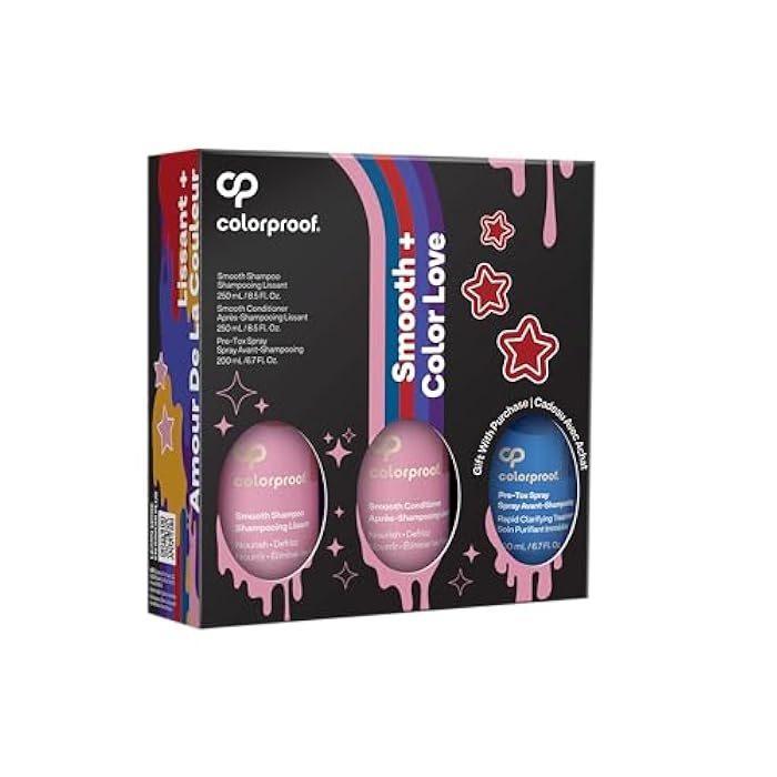 Colorproof Smooth Gift Set — Smooth Shampoo and Conditioner (8.5 Fl. Oz.) with Pre-Tox Spray (6.7 Fl. Oz.) — Color Safe Shampoo and Conditioner Set for Frizz-Prone, Color-Treated Hair - Image 2
