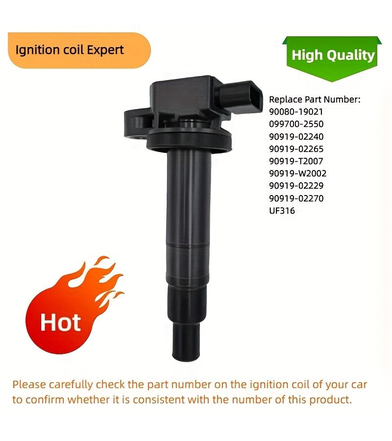 Ignition Coil 90919-02240 For Peugeot 108 Citroen C1 Toyota Aygo Iq Prius Yaris Yaris Verso 90080-19021 90919-02229 90919-02265 90919-02270 90919 W2002 - Image 5