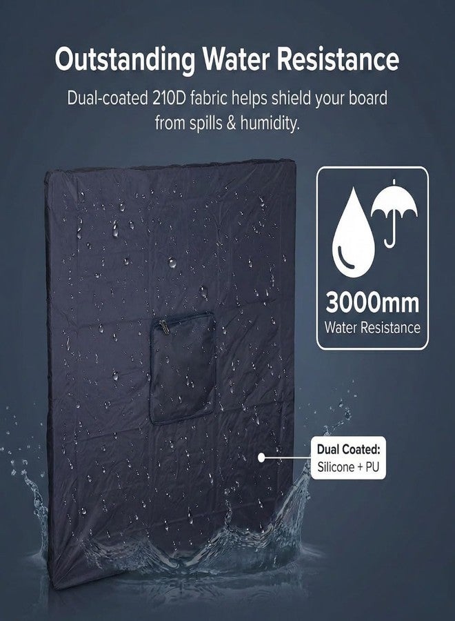 KNK Polyester Carrom Board Cover Champion Board Quality - Full & Half Carrom Cover with Extra Pocket for Coins, Striker & Powder (Champion Half Cover), Black - Image 2