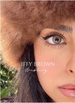 Unibling Iffy Brown Yearly Colored Contact Lenses, Unisex Cosmetic Contact Lenses, Enlargement Collection, Dark Brown, With Case  - Image 2