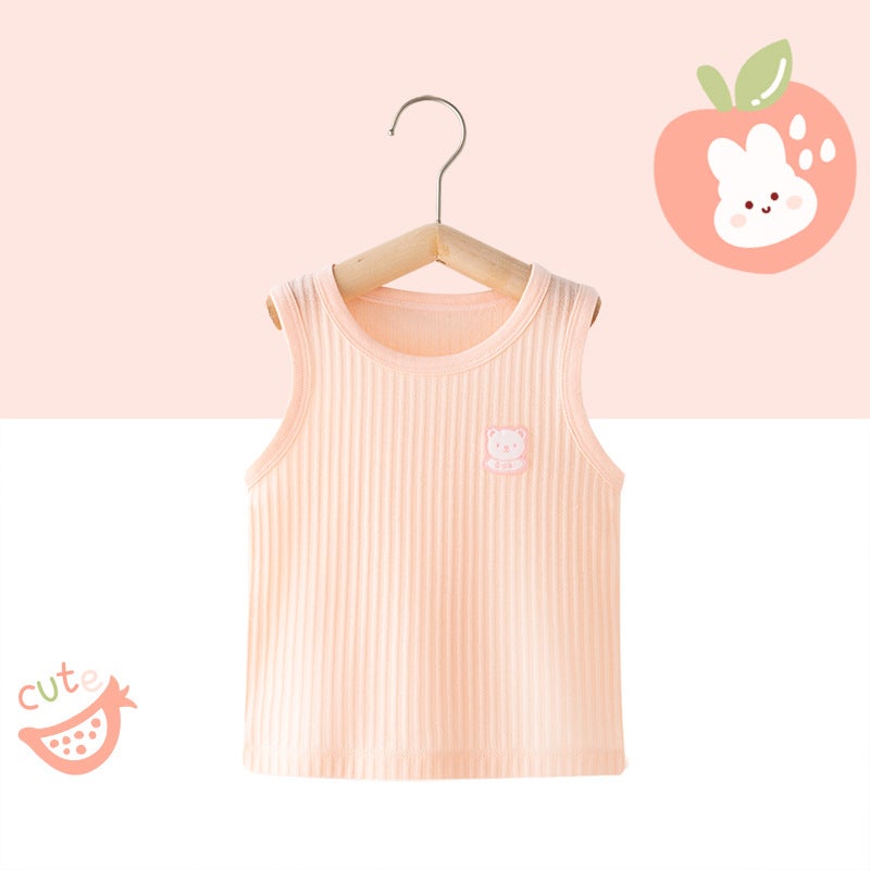 Newborn Baby''s Vest Boys'' Inner Wear Base Girls'' Sling Children''s Vest Pure Cotton Summer Thin Summer Dress - Image 1
