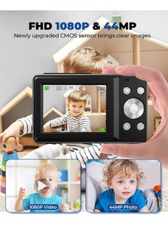Mi VAZA Autofocus Digital Camera for Kids - FHD 1080P 44MP - Rechargeable Compact Mini Camera with 16X Digital - Portable Pocket Camera - With 64GB Memory Card  - Image 3