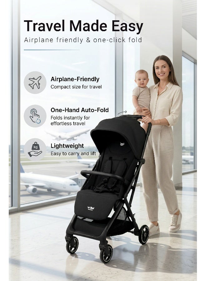 Jikel Nomad AutoFold Lightweight Travel Stroller - Olive Green - Image 4