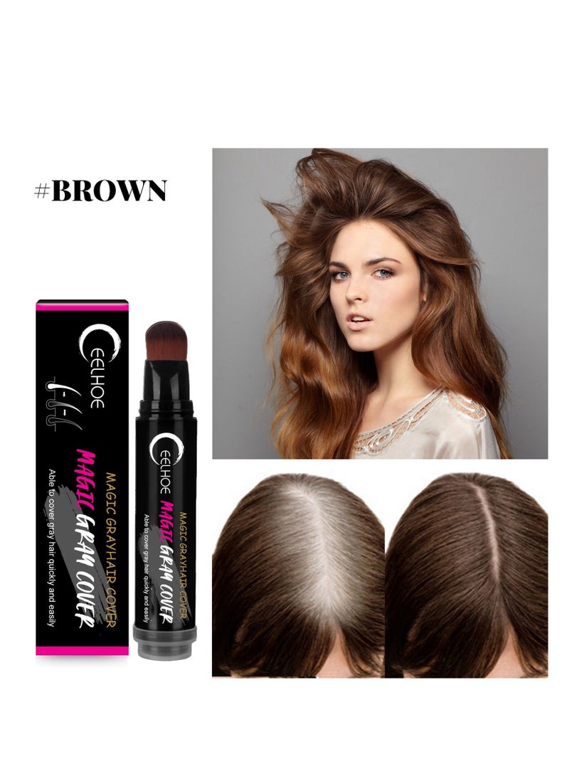 إيلهو قلم تلوين الشعر القابل للاستخدام مرة واحدة بحجم 20 مل، مصنوع من نباتات، يغطي الشعر الأبيض بسرعة، بلون أسود بني، لا يسبب ضرراً للشعر ويمكن غسله. - Image 1