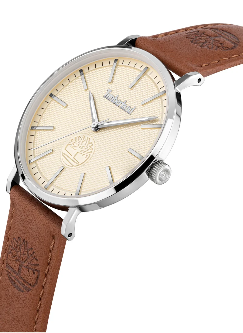 تمبرلاند Kinsley Men's Watch 42mm Analog Cream Dial Leather Strap