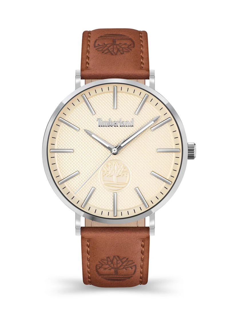 تمبرلاند Kinsley Men's Watch 42mm Analog Cream Dial Leather Strap