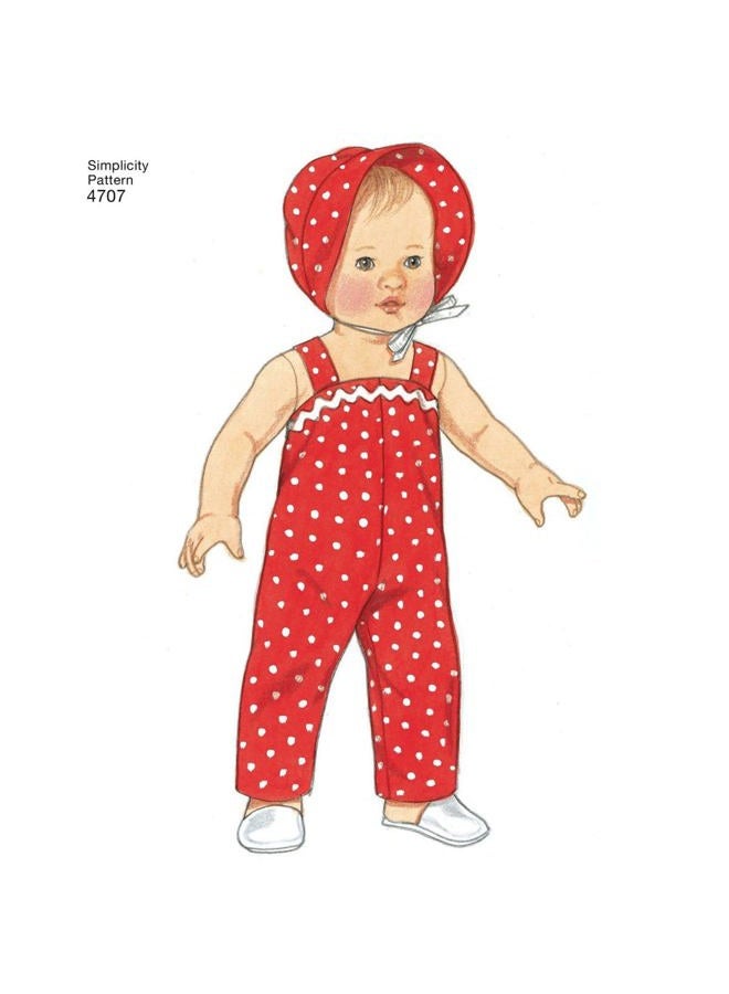 Simplicity 4707 Vintage Baby Doll Clothing Sewing Patterns for Girls by Teri, A (S-L) - Image 3