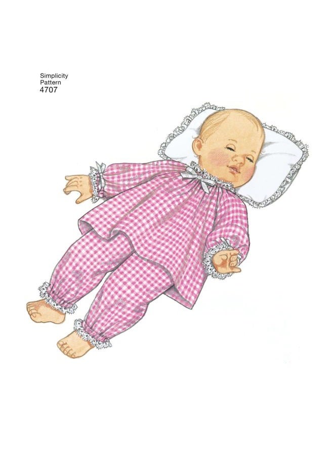 Simplicity 4707 Vintage Baby Doll Clothing Sewing Patterns for Girls by Teri, A (S-L) - Image 2