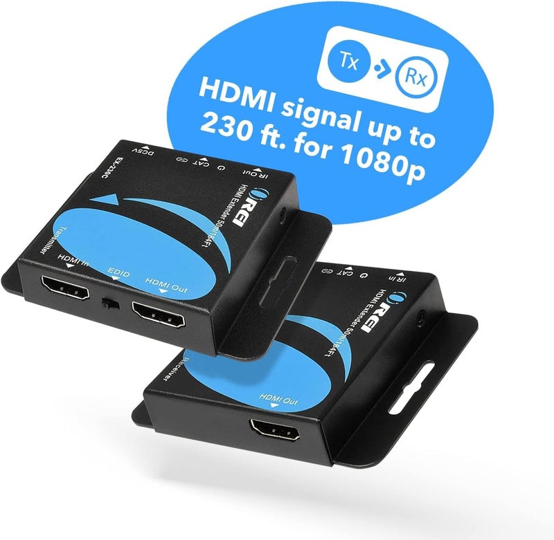 OREI 4K HDMI عبر إيثرنت ممتد RJ45 (CAT6/CAT7) – 4K@30Hz حتى 131 قدم / 1080p حتى 230 قدم، جهاز إرسال واستقبال POC كامل HD مع مخرج حلقة IR (EX-230C) - Image 2