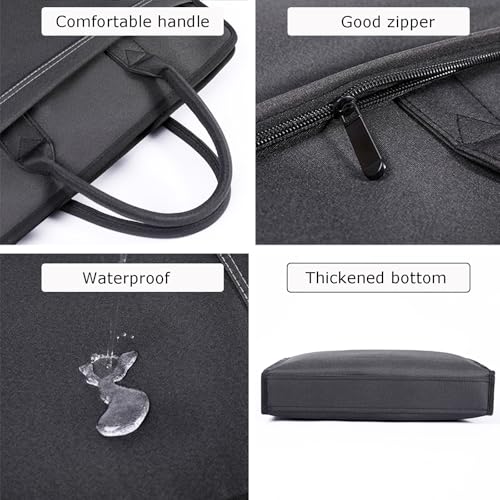 yufocusqc Oxford Document Bag with Handle and Meeting Office Organizer Handbag Briefcase for Carrying Paper Files 1 Pack Black - Image 5