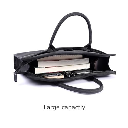 yufocusqc Oxford Document Bag with Handle and Meeting Office Organizer Handbag Briefcase for Carrying Paper Files 1 Pack Black - Image 4