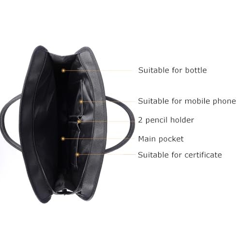 yufocusqc Oxford Document Bag with Handle and Meeting Office Organizer Handbag Briefcase for Carrying Paper Files 1 Pack Black - Image 3