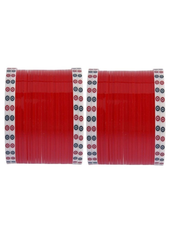 Efulgenz Bridal Red Indian Bangles for Women Punjabi Chuda Traditional Wedding Bridal Chura Acrylic Bracelet Bangle Fashion Jewelry Size 2.8 - Image 1