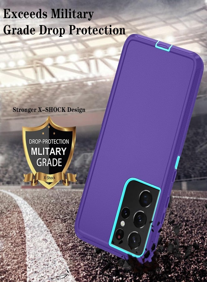 ONOLA Phone Case for Samsung Galaxy S21 Ultra Case with HD Screen Protector, Heavy Duty Shockproof & Dropproof 3-Layer Cover Phone Case for Galaxy S21 Ultra 6.8'',PurpleSkyblue - Image 5