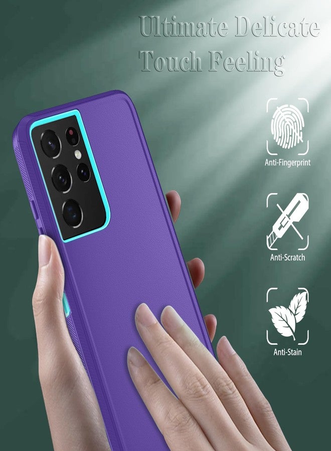 ONOLA Phone Case for Samsung Galaxy S21 Ultra Case with HD Screen Protector, Heavy Duty Shockproof & Dropproof 3-Layer Cover Phone Case for Galaxy S21 Ultra 6.8'',PurpleSkyblue - Image 3