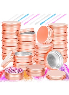 MotBach 24 Pack 1oz Tin Jars, 30ml Metal Tin cans, 1Ounce Aluminum tin can jar Containers with Screw Lid for Lotion Bars, Beard Balm, Spices, Salve, Balms, Toiletries, Creams, Samples, Makeup Cosmetic
