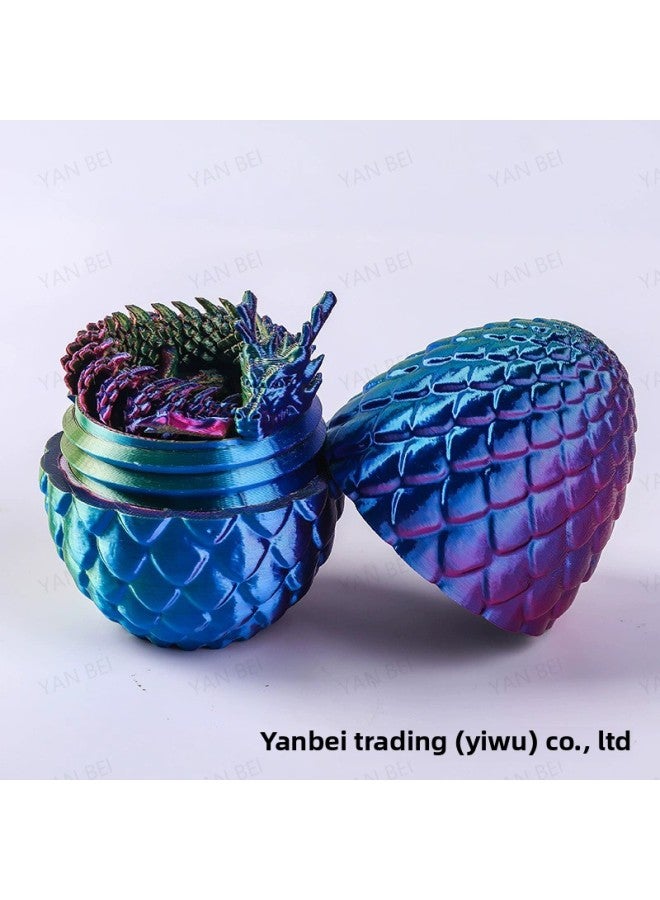 3D Printing Ornaments Dragon Egg Gem Crystal Dragon Hand-made Gift Dragon Egg Suit Decoration Creative Trendy Play Dragon Egg Suit-Color:[dazzling Color] Divine Dragon + Dragon Egg-Size:【MINI】30CM - Image 1