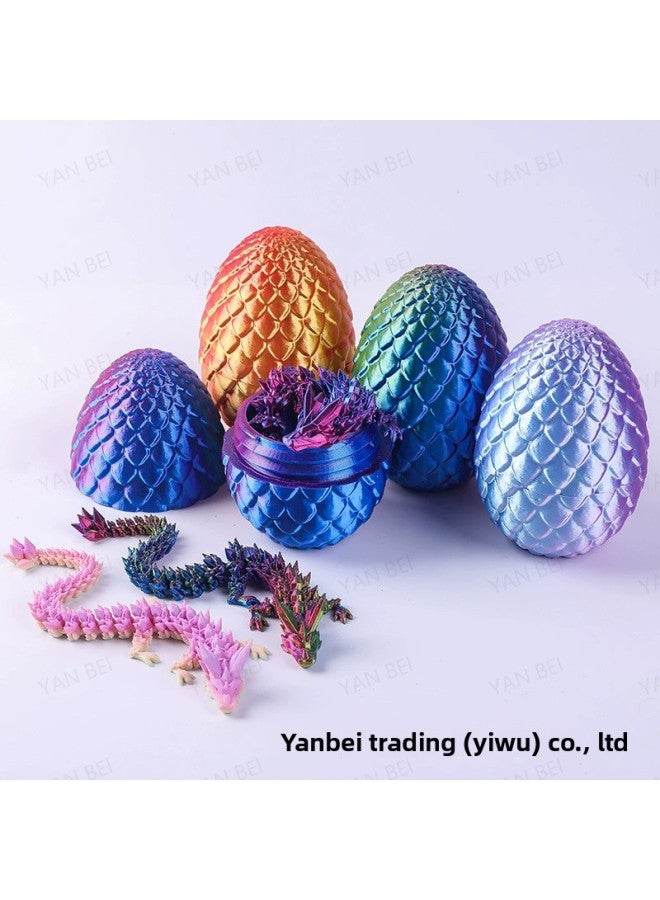 3D Printing Ornaments Dragon Egg Gem Crystal Dragon Hand-made Gift Dragon Egg Suit Decoration Creative Trendy Play Dragon Egg Suit-Color:[dazzling Color] Divine Dragon + Dragon Egg-Size:【MINI】30CM - Image 3