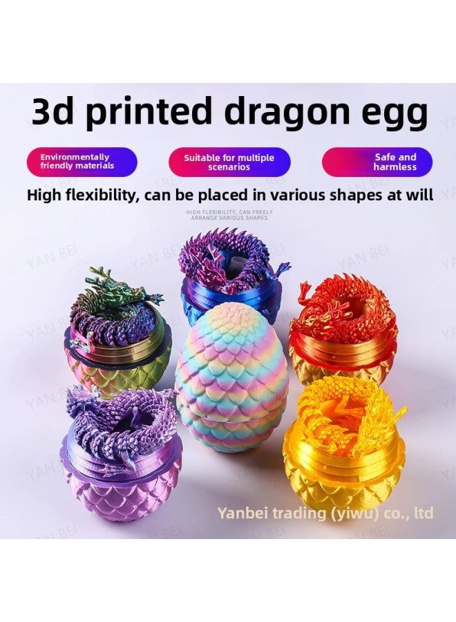 3D Printing Ornaments Dragon Egg Gem Crystal Dragon Hand-made Gift Dragon Egg Suit Decoration Creative Trendy Play Dragon Egg Suit-Color:[dazzling Color] Divine Dragon + Dragon Egg-Size:【MINI】30CM - Image 2