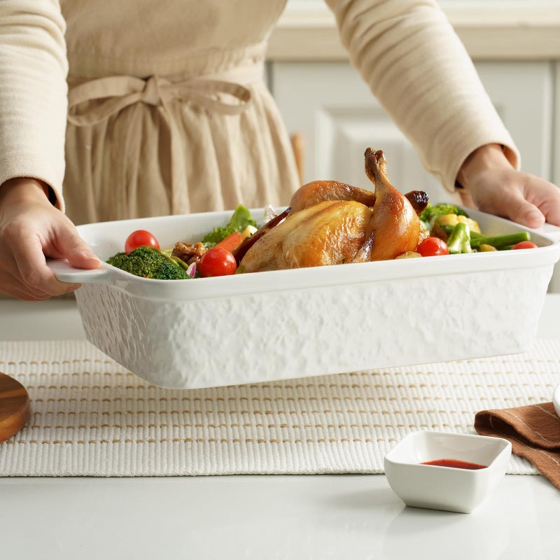 Dafuceramic Casserole Dish for Oven, 4.2 QT Baking Dish, 9x13 Large Porcelain Baking Pan, Durable Rectangular Lasagna Pan Deep with Handles, Microwave Oven Safe - Image 5