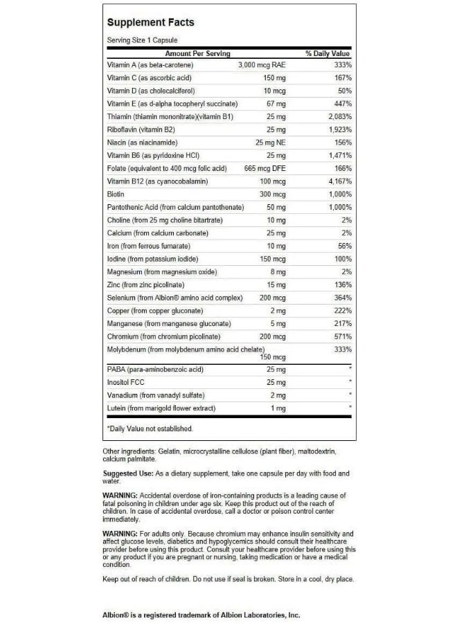 SWANSON Multivitamin with Iron 90 Capsules for Adults - Image 2