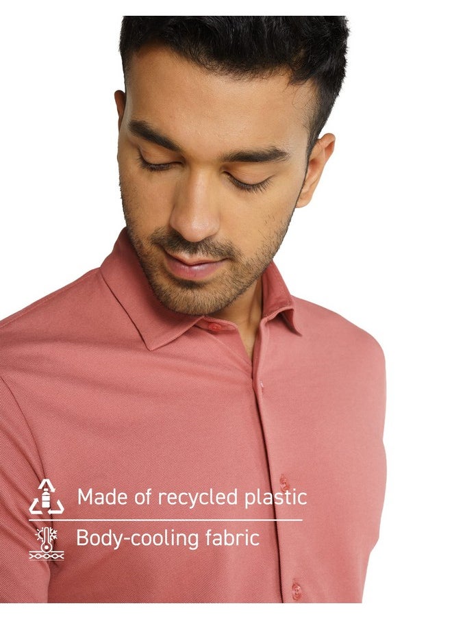 DaMENSCH DAMENSCH Constant Cotton Thermoregulating Pique Half Shirts-Pack of 1-Light Mahogany-XX-Large 