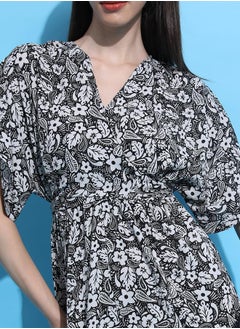 Tokyo Talkies Paisley Floral Print V Neck Front Twisted Jumpsuit by Styli  - Image 5