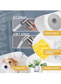 AMROAH Handheld Bidet Sprayer Set for Toilet with Hose & Easy Installation, Stainless Steel Bidet Toilet Sprayer Shower Adjustable Water Pressure Control for Feminie Wash Baby Wash Pets Wash Clothes  - Image 5