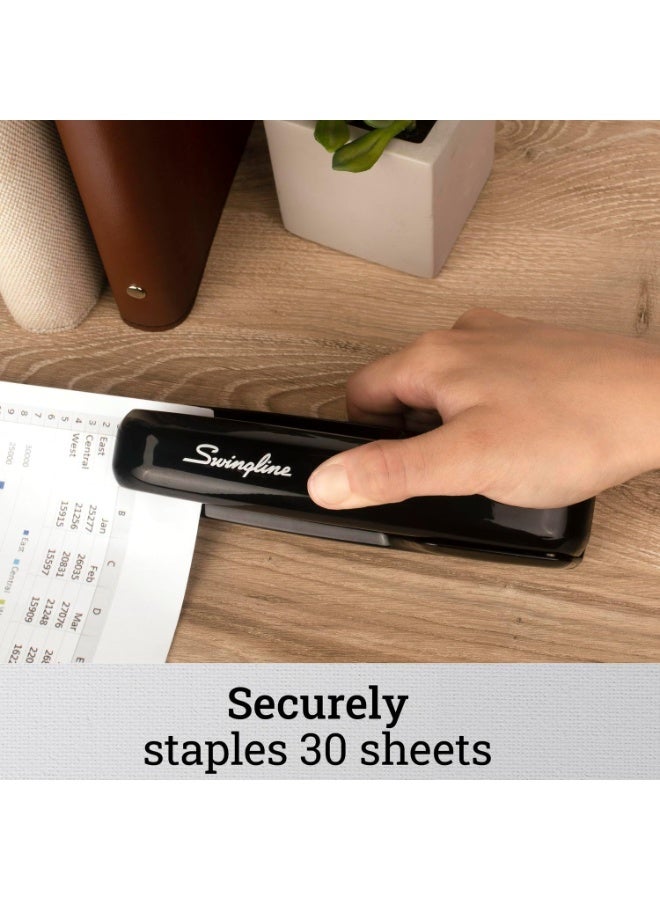 Swingline Stapler, 30 Sheet Capacity, 747 Business Stapler, Jam Free, Anti-Microbial, Metal, Black (74741)