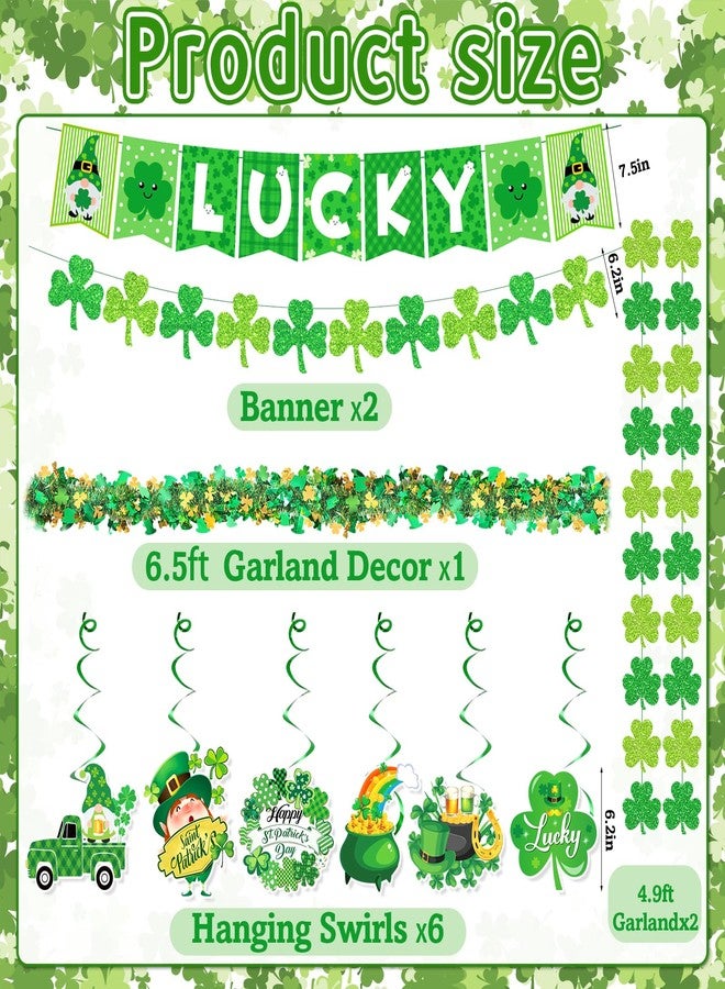 Bolake St Patricks Day Decorations Shamrocks Lucky Banner St Patricks Day Garlands Shiny Aluminum Film Twist Garland for St Patricks Day Decor Irish Lucky Day Party Decorations Supplies - Image 2