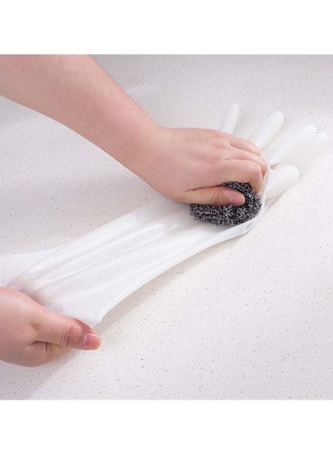 Pair Of Rubber Gloves White M - Image 2