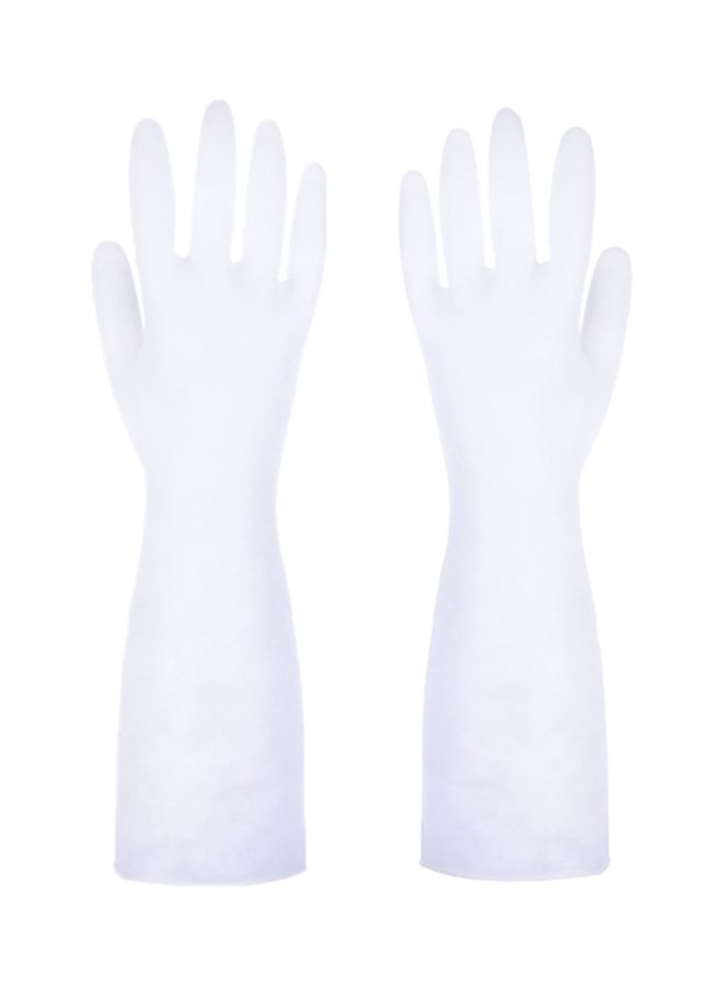 Pair Of Rubber Gloves White M - Image 1