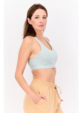 Adidas Women Brand Logo Padded Training Sports Bra, Pale Green  - Image 4