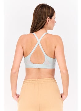 Adidas Women Brand Logo Padded Training Sports Bra, Pale Green  - Image 2