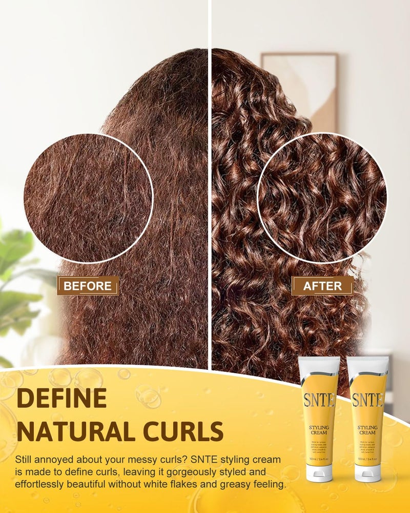 Samnyte Styling Cream, Non-greasy Travel Size Smoothing Cream for Women & Kids, Fragrance-Free Flyaway Control for Frizz & Baby Hair, Styling Products for Slick Back, Bun, Ponytail, Braiding - Image 2