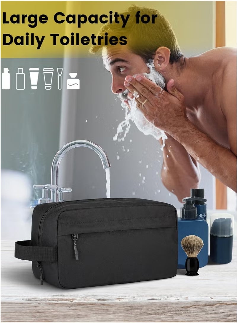 مجموعة أدوات الحلاقة المعلقة للرجال - حقيبة حلاقة مقاومة للماء بسعة كبيرة، منظم سفر أسود - Image 5