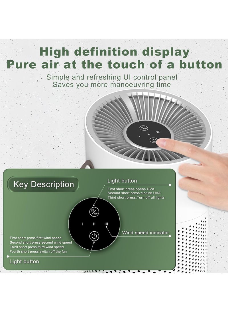 general Desktop Air Purifier UVC Sterilization Indoor Small Portable Home Negative Ion Air Purifier - Image 4