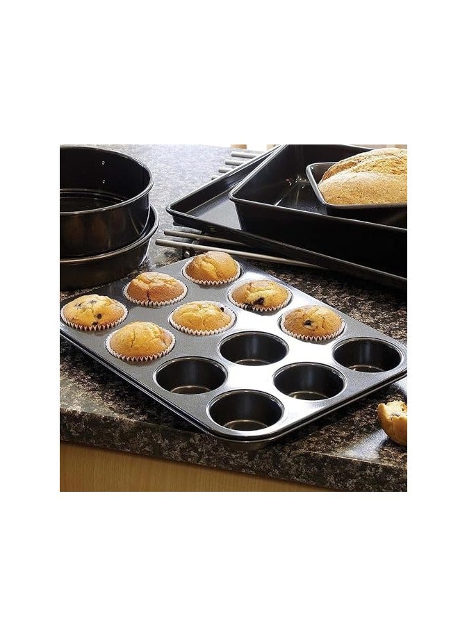 Green Tiger [2-Pack] 12 Cup Cupcake Baking tray Non-Stick Carbon Steel Muffin Tray Oven Baking Pan Heat Resistant Bakeware Pan perfect for making Cupcakes, Mini Pie - Image 4