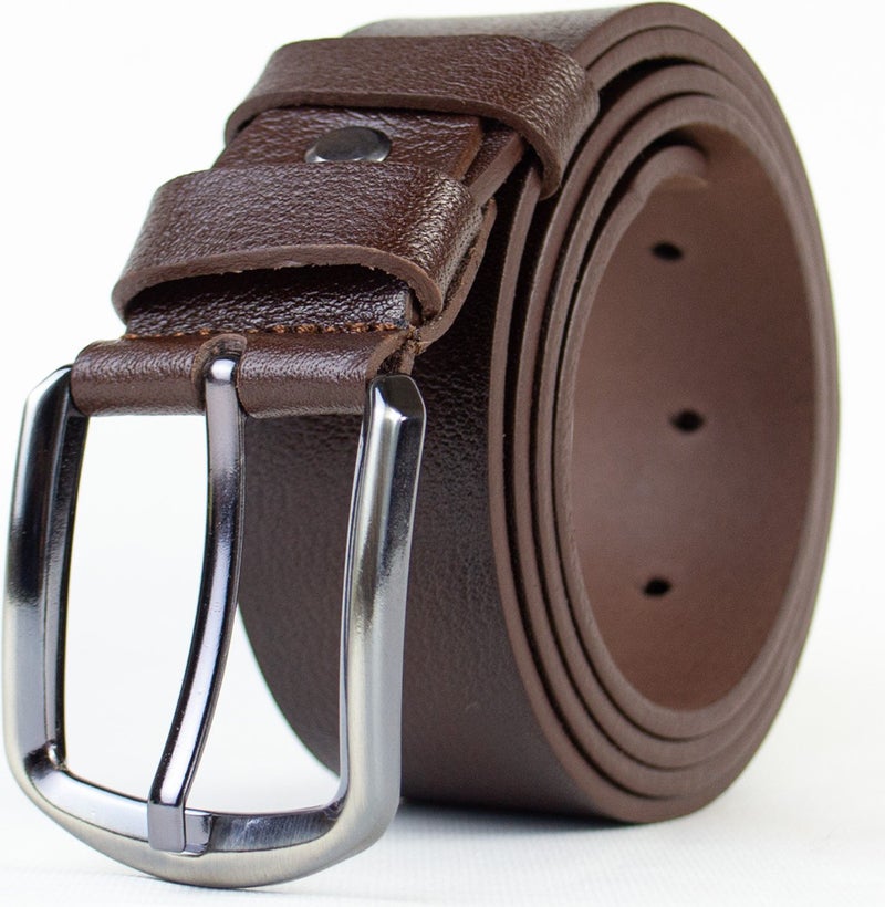 Gayış Special Oval Leather Denim Fabric Brown Men's Belt - Image 3