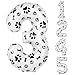 AXBMM 40 Inch Dog Foil Birthday Balloons Black White Dog Paw and Bone Print Number 3 Balloons for Girls Boys 3th Birthday Party DecorationsNumber 3 - Image 2