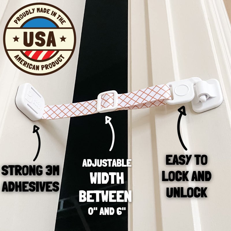 Door Buddy Baby Proof Door Lock with Adjustable Strap. No Need for Baby Gate. Child Proof Room with Litter Box while Cats Enter Easily. Installs in Seconds and is Simple & Convenient to Use. (Caramel) - Image 4