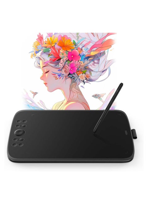 M908 Graphics Drawing Tablet – 10x6.25 Inch Digital Art Pad with 16K Pressure Sensitivity, Battery-Free Stylus, 8 Hotkeys & Scroll Wheel for Windows, Mac & Android