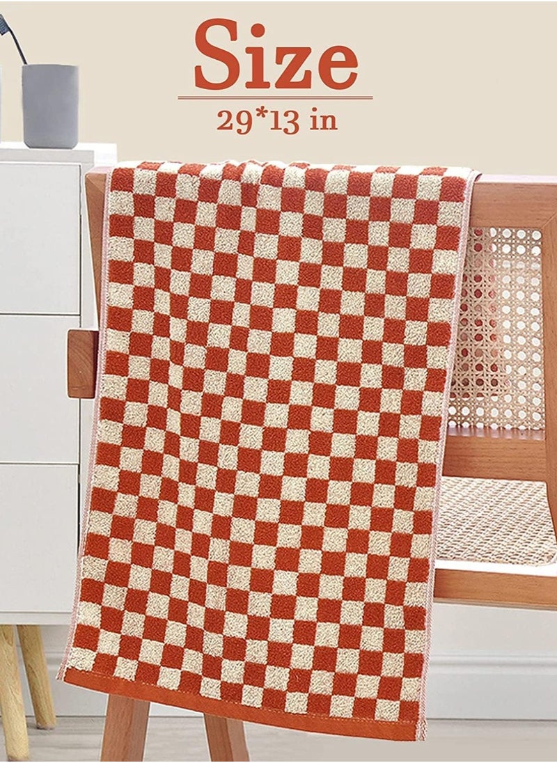 Checkered Cotton Towels, Cotton Face Hand Towels Soft Absorbent for Bathroom, Spa, Gym, Kitchen, 4 Pcs Soft Cotton Hand Towel Set Checkered, 13 x 29 Inches, 4 Colors - pzsku/ZB934E1A719AA06DBB284Z/45/_/1731978975/8c3b06e1-4353-464f-ad62-efbec54745da