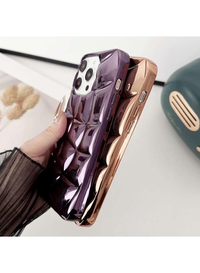 زبون جراب لهاتف iPhone 12 Pro، جراب هاتف TPU منقوش منحني مطلي بطلاء معدني - Image 4