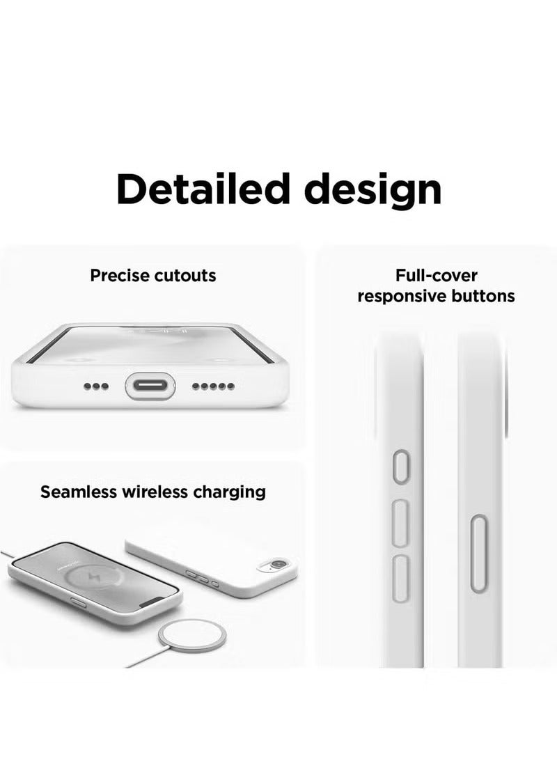 URBBKING iPhone 16e Liquid Silicone Case Cover,Full Body Protection,Shockproof,Slim, Anti-Scratch Soft Microfiber Lining,Slim Protective Back Cover with Comfortable Hold Touch Feeling and Anti-fingerprint , White  - Image 4