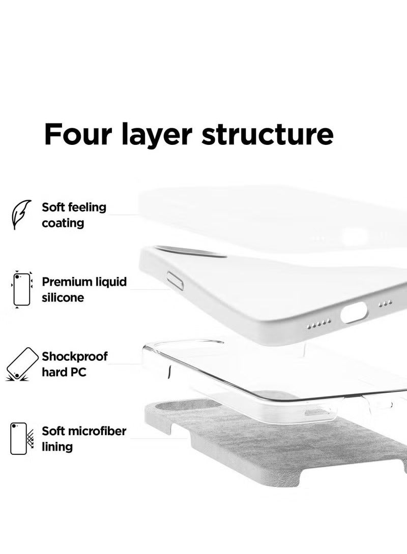URBBKING iPhone 16e Liquid Silicone Case Cover,Full Body Protection,Shockproof,Slim, Anti-Scratch Soft Microfiber Lining,Slim Protective Back Cover with Comfortable Hold Touch Feeling and Anti-fingerprint , White  - Image 5